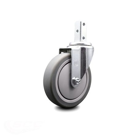 Service Caster 5 Inch Thermoplastic Rubber Wheel Swivel 7/8 Inch Square Stem Caster SCC SCC-SQ20S514-TPRB-78